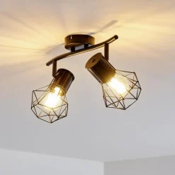 Plafonnier Bardhaman Noir, 2 lumières