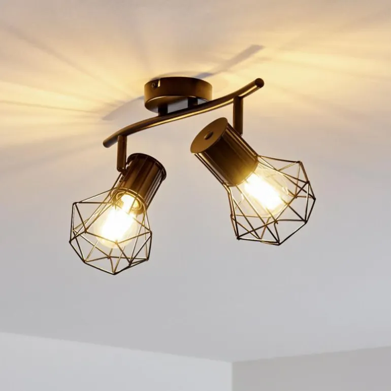 Plafonnier Bardhaman Noir, 2 lumières