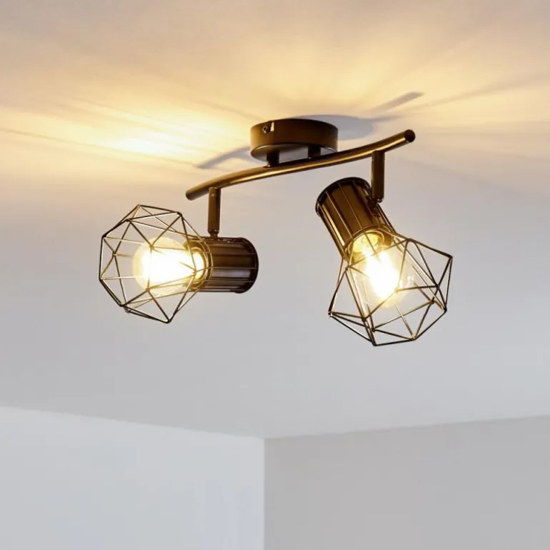 Plafonnier Bardhaman Noir, 2 lumières