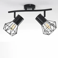 Plafonnier Bardhaman Noir, 2 lumières