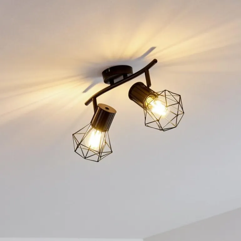 Plafonnier Bardhaman Noir, 2 lumières