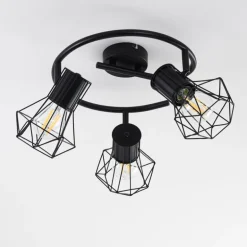 Plafonnier Bardhaman Noir, 3 lumières