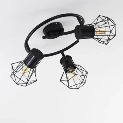 Plafonnier Bardhaman Noir, 3 lumières