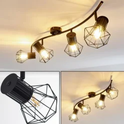 Plafonnier Bardhaman Noir, 4 lumières