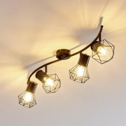 Plafonnier Bardhaman Noir, 4 lumières