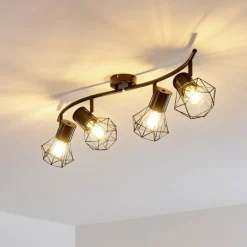 Plafonnier Bardhaman Noir, 4 lumières