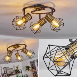 Plafonnier Bardhaman Noir, 3 lumières