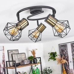 Plafonnier Bardhaman Noir, 3 lumières