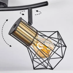 Plafonnier Bardhaman Noir, 2 lumières