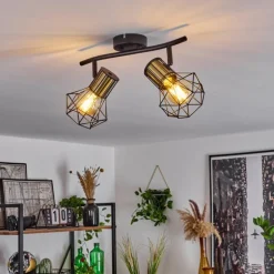 Plafonnier Bardhaman Noir, 2 lumières