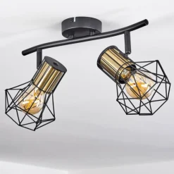 Plafonnier Bardhaman Noir, 2 lumières
