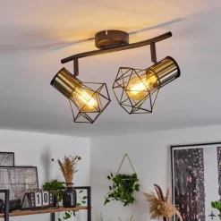 Plafonnier Bardhaman Noir, 2 lumières