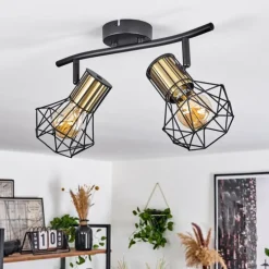 Plafonnier Bardhaman Noir, 2 lumières