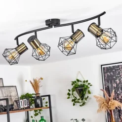 Plafonnier Bardhaman Noir, 4 lumières