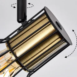 Plafonnier Bardhaman Noir, 4 lumières