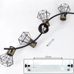 Plafonnier Bardhaman Noir, 4 lumières