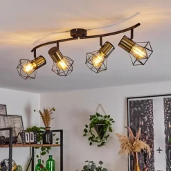 Plafonnier Bardhaman Noir, 4 lumières