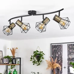 Plafonnier Bardhaman Noir, 4 lumières