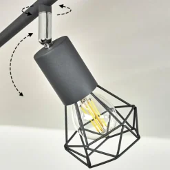 Plafonnier Baripada Anthracite, Chrome, 6 lumières