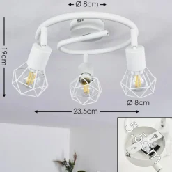 Plafonnier Baripada Blanc, 3 lumières