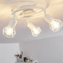 Plafonnier Baripada Blanc, 3 lumières