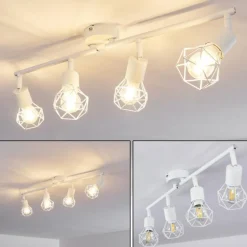 Plafonnier Baripada Blanc, 4 lumières