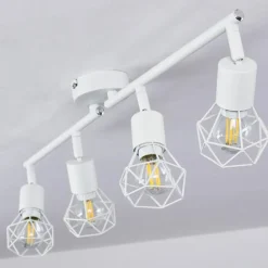 Plafonnier Baripada Blanc, 4 lumières