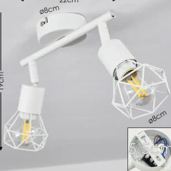 Plafonnier Baripada Blanc, 2 lumières