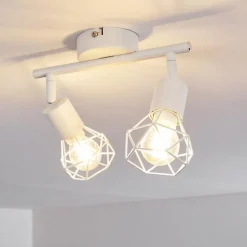 Plafonnier Baripada Blanc, 2 lumières