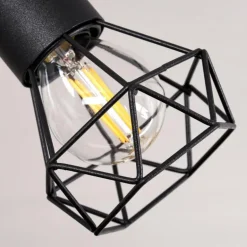 Plafonnier Baripada Bois foncé, Noir, 2 lumières