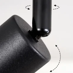 Plafonnier Baripada Bois foncé, Noir, 4 lumières