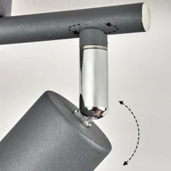 Plafonnier Baripada Chrome, Gris, 2 lumières