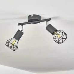 Plafonnier Baripada Chrome, Gris, 2 lumières