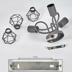 Plafonnier Baripada Gris, 3 lumières