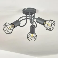 Plafonnier Baripada Gris, 3 lumières