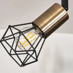 Plafonnier Baripada Laiton, Noir, 2 lumières