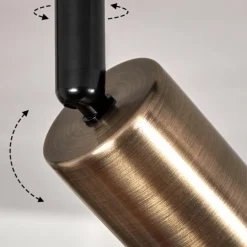 Plafonnier Baripada Laiton, Noir, 2 lumières