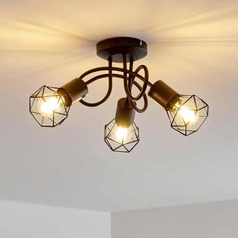 Plafonnier Baripada Noir, 3 lumières