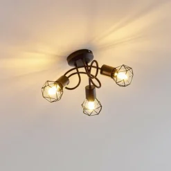 Plafonnier Baripada Noir, 3 lumières