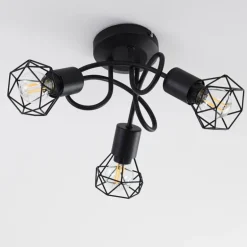 Plafonnier Baripada Noir, 3 lumières