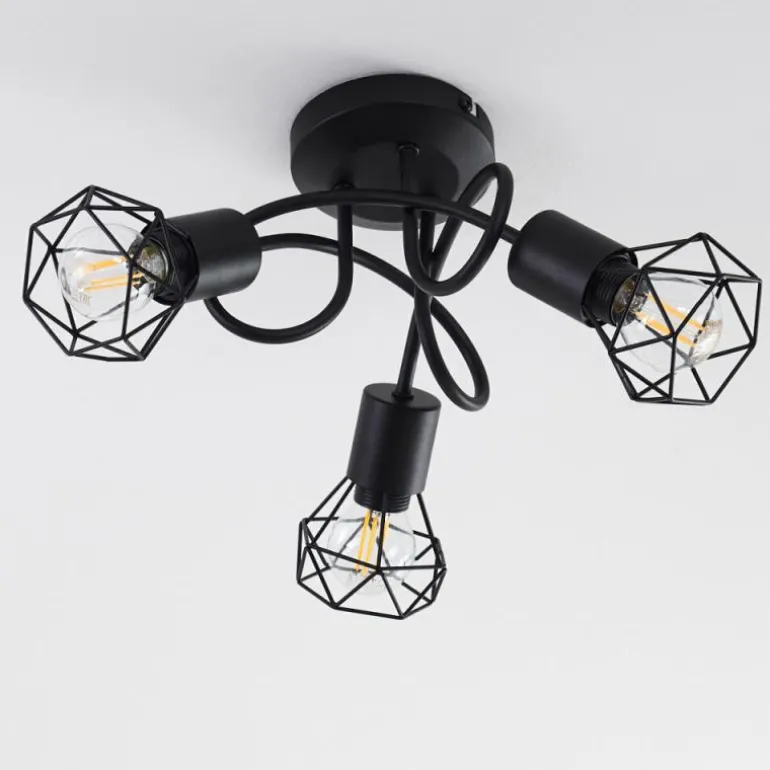 Plafonnier Baripada Noir, 3 lumières