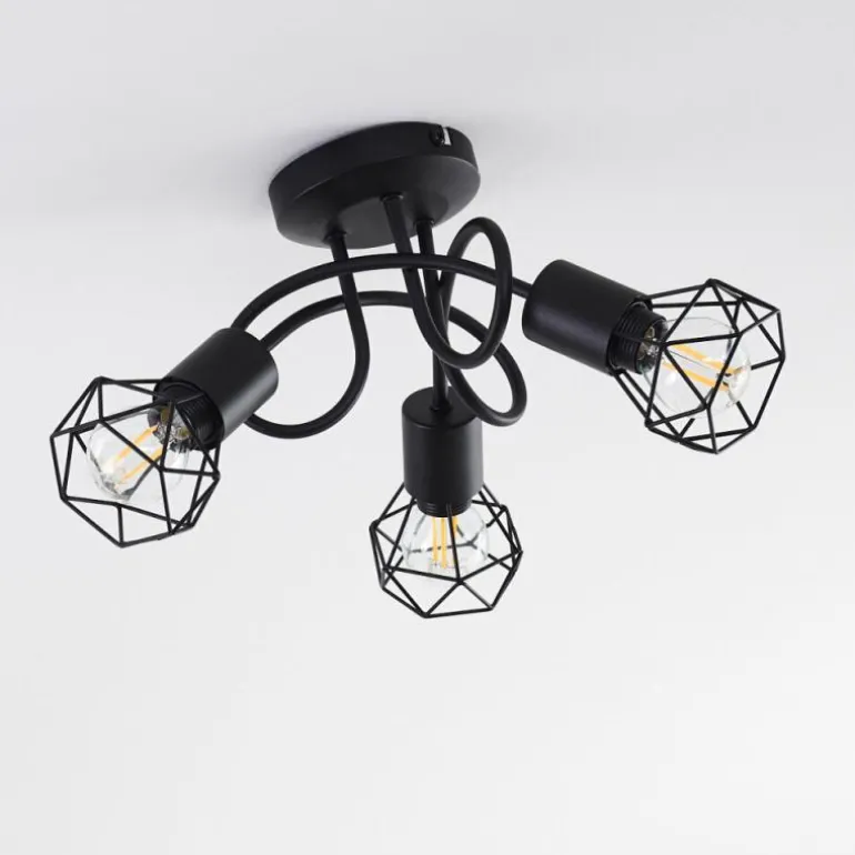 Plafonnier Baripada Noir, 3 lumières