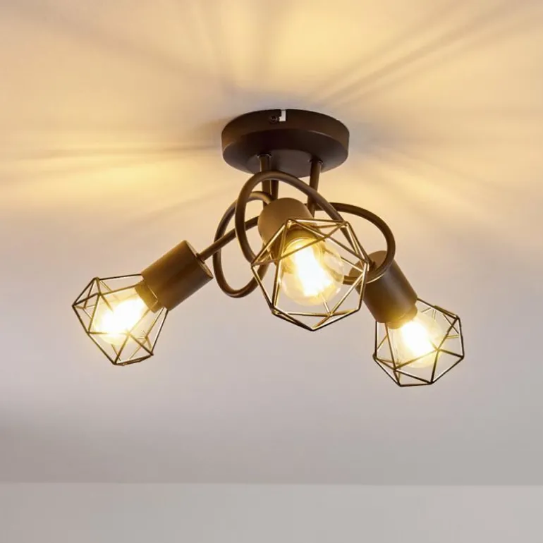 Plafonnier Baripada Noir, 3 lumières