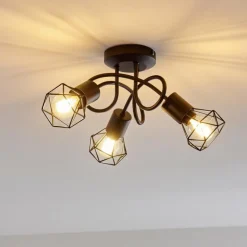 Plafonnier Baripada Noir, 3 lumières