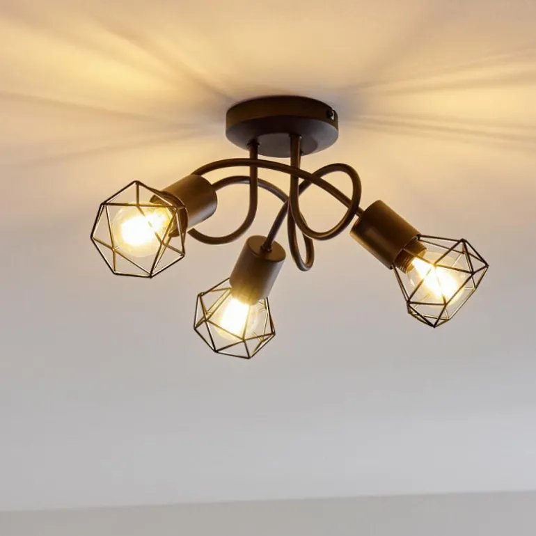Plafonnier Baripada Noir, 3 lumières