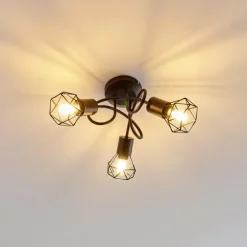 Plafonnier Baripada Noir, 3 lumières