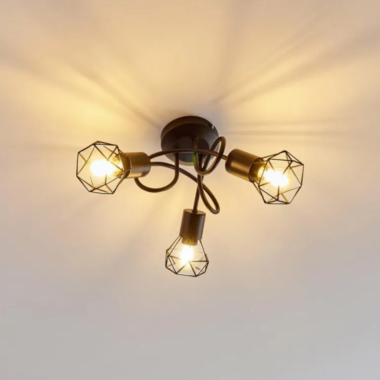 Plafonnier Baripada Noir, 3 lumières