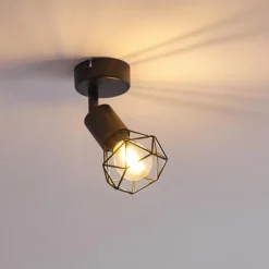 Plafonnier Baripada Noir, 1 lumière