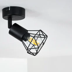 Plafonnier Baripada Noir, 1 lumière