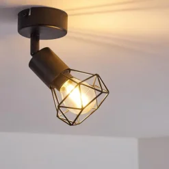 Plafonnier Baripada Noir, 1 lumière